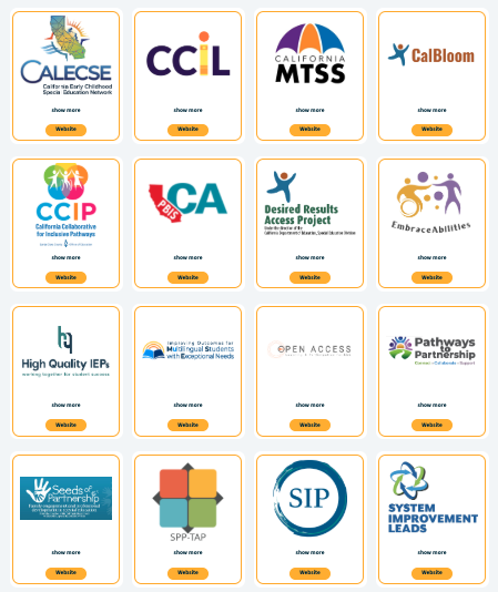 List of partner organizations to the California Special Education Training and Technical Assistance Network